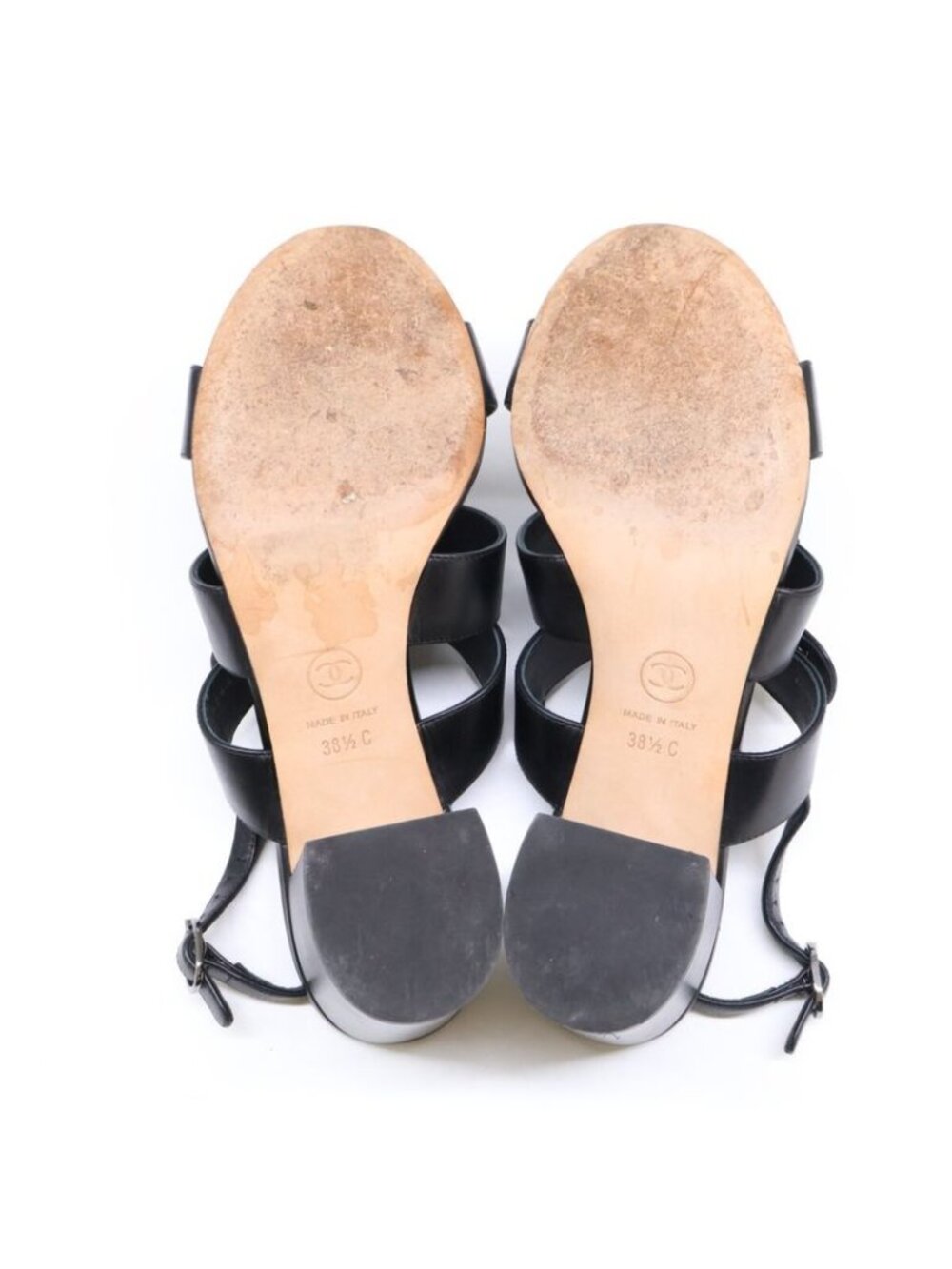 ★SOLD★ Chanel CC Logo Turnlocks Ring Back Sandals 2C - Picture 7 of 10